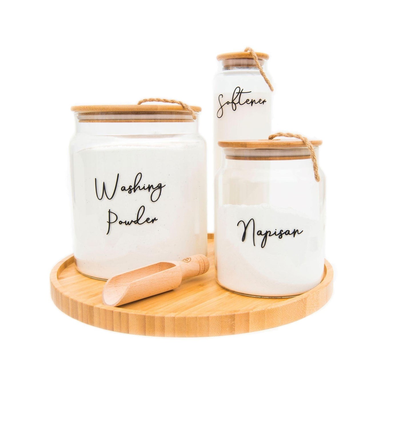 Glass Jar with Bamboo and Twine Lid - 2L